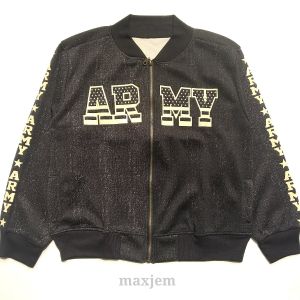 Jaket bomber (XL-XXL) Allsize LD=104-114cm ARMY hitam Scuba wanita jumbo maxjem