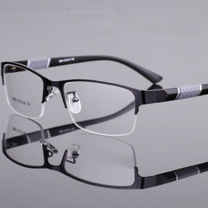 OYKI Business Reading Glasses Men Half Frame Eyeglasses Anti-radiation Flat Mirror Eyewear