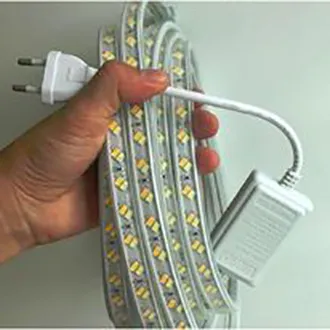 TRI COLOR with Free Plug ( Warm Blue Purple ) LED 120 BULBS PER METER STRIP LIGHT 220V