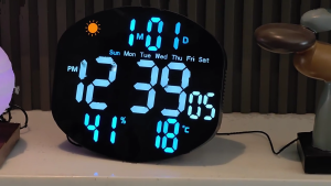 USB LED Digital Wall Clock Large Display Remote Control Date Timer Alarm Clock Auto Brightness Temperature Humidity