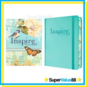 Tyndale NLT Inspire Creative Bible (Aquamarine Hardcover) - Pray Journal Color with Over 400 Illustrations Coloring Bible with Creative Journal Space for Girls