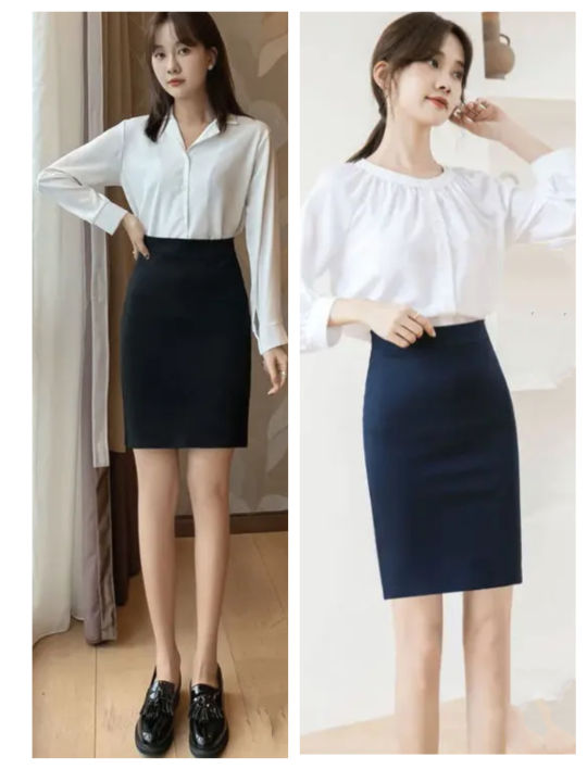 pencil skirt black skirt navy top