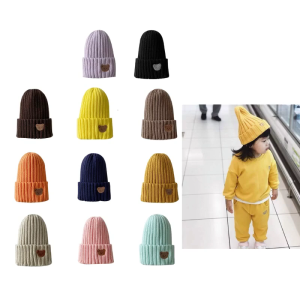 หมวกถักปักลายสำหรับเด็กหมวกหมวกเด็กนิ่มน่ารักหมวกหมีน่ารักหมวกฤดูหนาวหมวกถักโครเชต์ทารกแรกเกิด