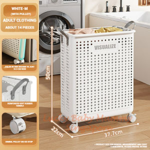 Foldable Laundry Basket With Leather Handles and Wheels Clothes Storage Bag Toys Books Home Storage Box Local Stock