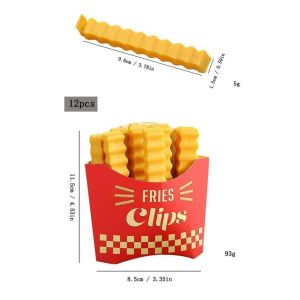 12Pcs Food Seal Clip French Fries Shape Household Kitchen Moisture-proof Sealing Clip Snack Bag PAZU