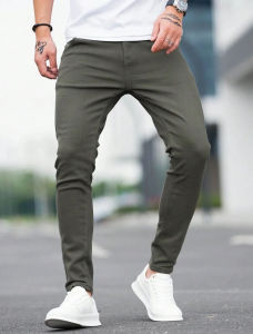 American Retro Mens green Straight Fit Casual Comfortable Denim Loose Pants Oversized Sizes 28-42 Classic Style