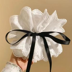 🔥🔥🔥adae Pháp-Phong Cách Trắng Hoa Ren Đuôi Ngựa Kẹp Tóc Cho Phụ Nữ Cô Gái Ngọt Ngào Móng Vuốt Tóc Mũ Nón Thời Trang Đa Năng Phụ Kiện Tóc