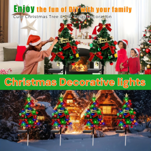 Christmas Outdoor Decoration Lights Outdoor Solar Garden Light For Christmas Lawn Yard Decoration Cedar Christmas Tree Light