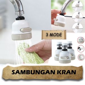 Sopo Ngiro Sambungan Kran Air 3 Mode / Sambungan Kran Air Irit 50% / Sambungan Kran Air Anti Splash Flexible Shower / Adjustable Kran Air / Pengatur Besar Air Kran