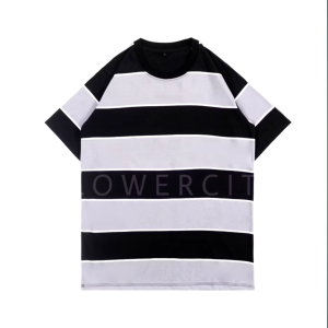 Kaos stripe atasan pria pakaian pria tangan pendek kaos 3 layer warna cotton new 24s