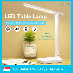 [SG Seller] Upgraded 2000mAh LED Table Lamp Study Foldable Desk Light Bedroom Bedside Touch Control Dimmable USB Rechargeable 台灯