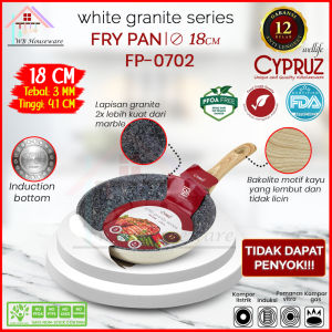 CYPRUZ panci fry pan 18cm white granite series anti lengket / wajan gagang / penggorengan serba guna tumis goreng FP-0702