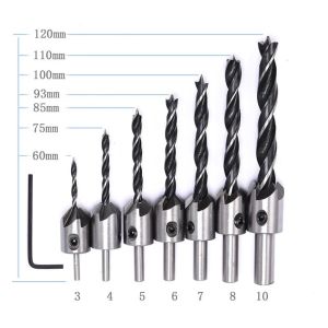 Bộ 7 mũi khoan gỗ doa lỗ vít các cỡ từ 3-10mm mũi khoan âm vít gỗ 2 tầng