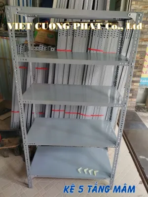 Kệ Thép V lỗ 5 tầng - mã số: V50.14 (D120cm x R50cm x C120cm). Có DV lắp ráp tân nơi tính phí