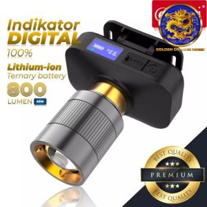 Senter Kepala Super Premium Zoom SmartBright Stepless dimming USB-C SUPER PREMIUM SUPER TERANG TAHAM LAMA