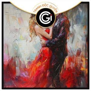 Tranh cặp đôi yêu nhau vũ điệu tình yêu đêm hội khiêu vũ.Tranh treo tườngdán tường trang trí nội thất.CGI-1280