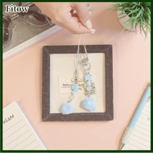Fitow Cute Cartoon Flocking Small Fish Bead Pendant Keychain Kawaii Beaded Mobile Phone Chain Ornament Decoration Accessories Gifts