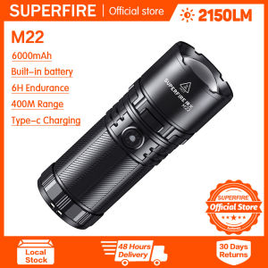 Đèn pin siêu sáng M20 Đèn pin siêu sáng 6000 Lumens 72W công suất cao Đèn pha rọi Led đèn pin tầm xa ngoài trời chống nước có thể sạc lại