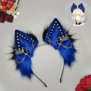 GONG4 Artificial Cat Ears Headband Y2K Animal Lolita Ears Headwear Funny Reusable Animal Ear Headpiece Carnival