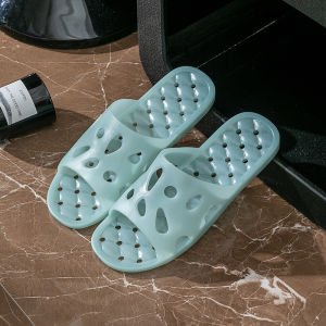 Free Shipping Bathroom Slippers For Men And Women Summer Indoor Home Use With A Massage Sole Silent Design Hollowed-Out Pattern And Drainage Holes Perfect For Showering