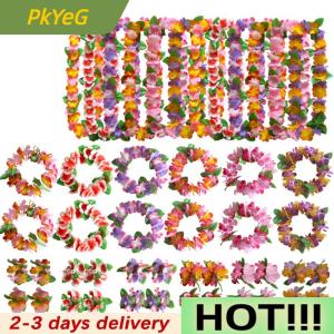 PkYeG 4Pcs set Hawaiian Flower leis Garland Necklace DIY Decoration Fancy Dress Party