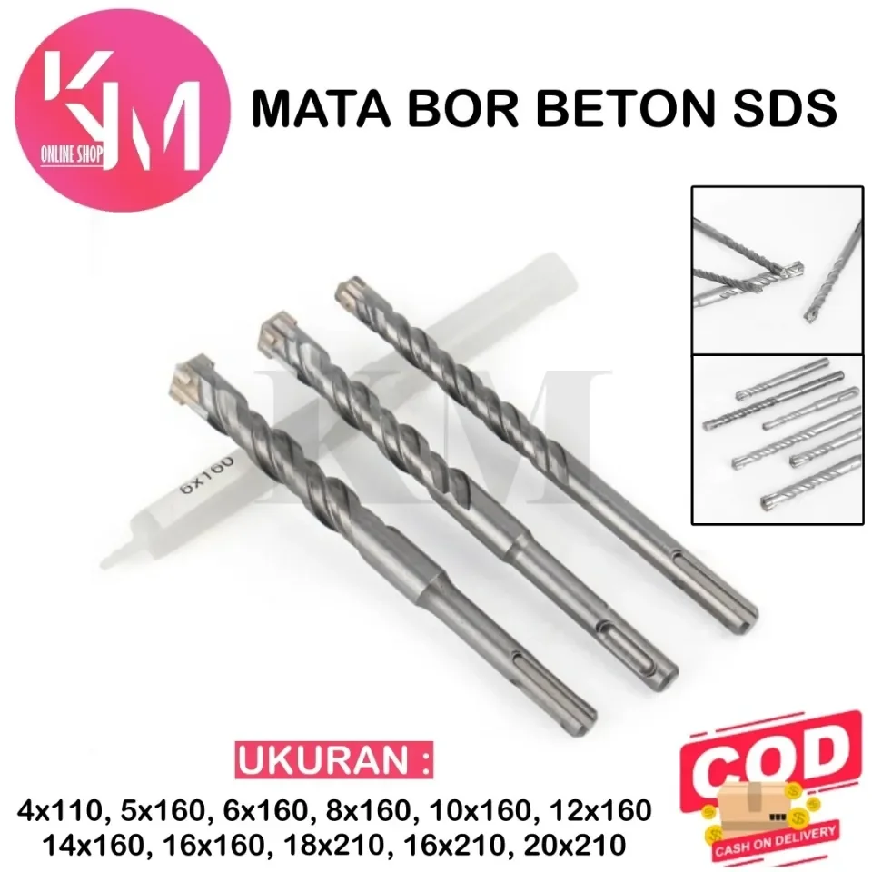 Mata Bor Beton Mata Bor Bobok Tembok Besi SDS 4mm 5mm 6mm 8mm 10mm 12mm  14mm 16mm 18mm 20mm Lazada Indonesia