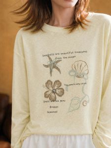 XIAOGULI Lyocell Cotton Long Sleeve Shirt Women Basic Layering Top 2026 Autumn Loose Casual Plus Size XL White Relaxed‑Fit Top2026