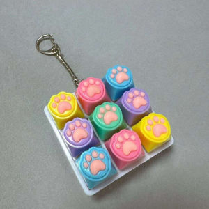 CuddleCove 9 Keys Fidget Keychain Keycap DIY Decompression Toys Keyboard Click Sound Stress Relief Gifts