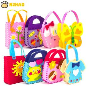 【N2HAO】 8Pcs Kids Sewing Kit DIY Felt Sewing Kits Preschool Educational Toys Craft Felt With Safety Needle For Boys Girls Beginners
