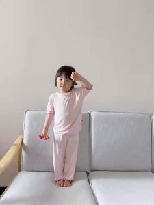 Modal childrens pajama set for girls in summer a Princess-style thin breathable home wear stylish and trendy 2 Set