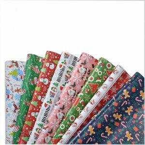 กระดาษห่อของขวัญลายการ์ตูนซานตาคลอส ต้นคริสต์มาส กล่องกระดาษลายคริสต์มาส