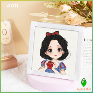 GW ครอสติสคริสตัล สติกเกอร์เพชร ของเล่นฝึกสมาธิเด็ก สติ๊กเกอร์ พร้อมกรอบรูป Diamond Painting