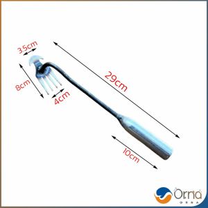 Orna คราดเก็บหญ้า แบบ mini อุปกรณ์ทำสวน  คราดเหล็ก หัวคู่จอบขุดดิน 4 ฟัน ขุดหญ้า ขุดดิน rake