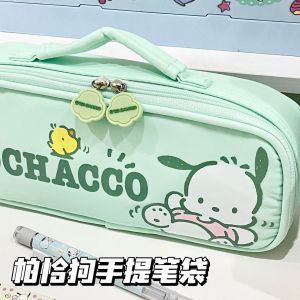 Christmas Gift Halloween Sanrio Kawaii Pencil Case Hello Kitty Cartoon High Capacity Multi-Layer Pencil Case Kuromi Cartoon Stationery Storage Bag Kit