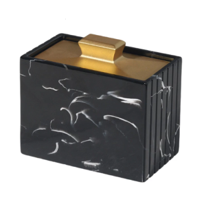 Dustproof Resin Storage Box For Toothpicks And Cotton Swab For Hotel Tabletop Decoration Marble Pattern Case