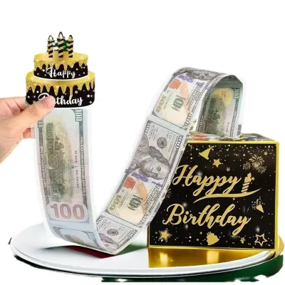 DIY Birthday Envelope Money Wallet Greeting Card with Sound and Lights Creative Money Envelope Gree