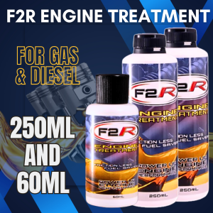 F2R ENGINE TREATMENT ENGINE OIL ADDITIVES FOR GASOLINE AND DIESEL (BUNDLE) 2PCS 250ML AND 1PC 60ML with Sticker