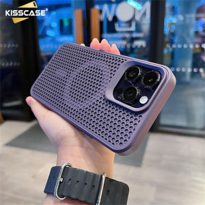 Kisscase tản nhiệt tổ ong cho MagSafe trường hợp cho iphone15promax cộng với 13 12 không dây sạc PC cứng mờ lưới thoáng khí Net lỗ PC Vỏ bao gồm tất cả vỏ lưng bảo vệ