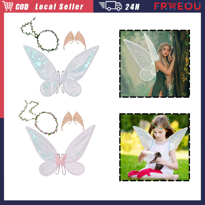sachin and babi light blue dress Butterfly green turquoise blue forest fairy wings  www.wingsua.com