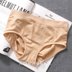 【KORABECK】 Women middle & high waist 3D panties underwear/honeycomb warm Palace/breathable seamless hip-lifting briefs