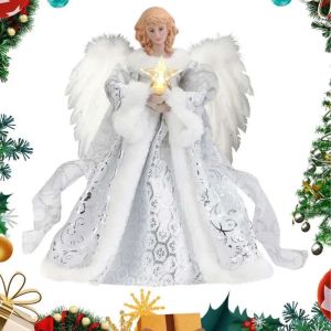 SPRYZ Golden Angel Doll Tree Top LED Illumination Durable Christmas Tree Top Star Holiday Decoration Delicate LED Glowing Pendant Xmas