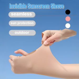 UPF50+ Invisible Sunscreen Seamless Ice Sleeves Cooler Ice Silk Fabric Anti-Ultraviolet Arm Gloves For Outdoor Sports Driving