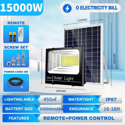 OOKAS Solar Light Outdoor LED Light Solar Flood Light Waterproof Street Lamp With Remote