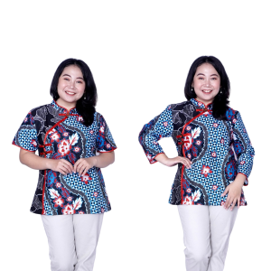 Putri Nasya Blouse Big Size LD 140 Wanita Atasan Batik Jumbo S-M-L-XL-2L-3L-4L-5L-6L-7L Model Blus Jumbo Kerja Batik / Atasan Big Size Kerja Wanita / Pakaian Batik Modern Wanita Kantor Kekinian