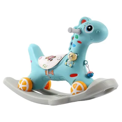 Meei Ja Shop ม้าโยก2in1 ม้าโยกเด็ก รถลากม้า ของเล่นเด็ก ม้าโยก ม้าล้อเลื่อนสำหรับเด็ก 1-3ปี มีเสียงเพลง