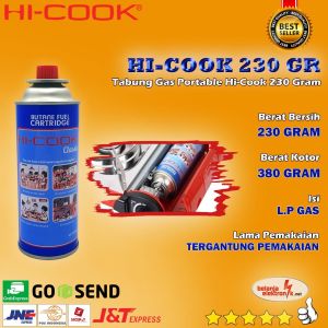 4 PCS Tabung Gas Hi-Cook Portable 230 gram Gas Kaleng Gas Cartridge Portabel HICOOK
