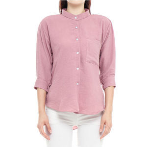 Kemeja Polos Atasan Wanita Crinkle Youra Blouse ootd Style Korea Kekinian Viral Terbaru - Murah