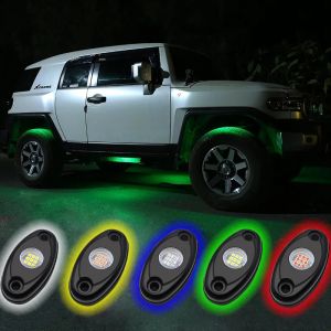 Kaly 9LED Car LED Rock Light RGB Exterior Atmosphere Light Car Bottom Lamp For Jeep Offroad Truck ATV UTV Underbody Boat Side Light Q9Z6P