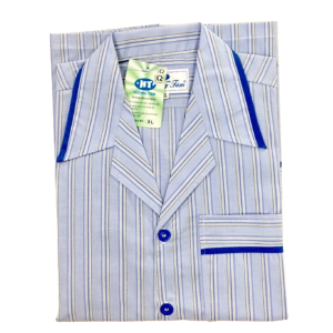 Bộ Pyjama HUONGTAM Kate tay ngắn nam cao cấp(PNK02N3). Chất liệu Kate loại tốt: mềm mại thoáng mát không phai màu.