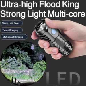 Outdoor Mini Strong Light Flashlight LED Portable Rechargeable Waterproof Torch Longdistance